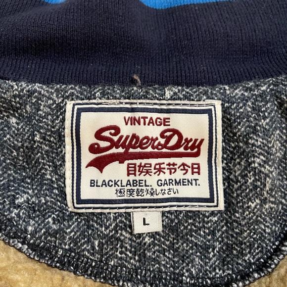 Superdry Vintage Scuba Black Label SIZE L fleece sweater jacket - Picture 5 of 8